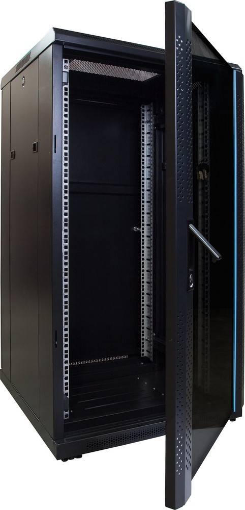 Danicom - 22 HE 19” Serverschrank, mit Glastür (BxTxH) 600 x 600 x 1200mm