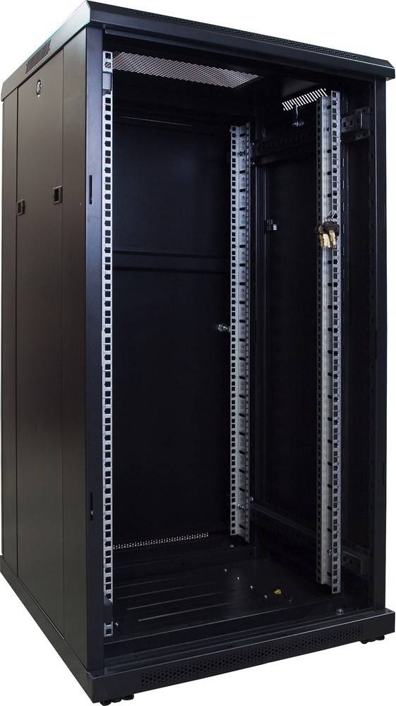 Danicom - 22 HE 19” Serverschrank, mit Glastür (BxTxH) 600 x 600 x 1200mm