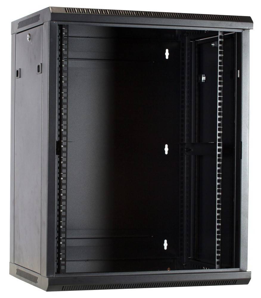 Danicom - 15 HE Serverschrank, Wandgehäuse, mit Glastür, nicht vormontiert (BxTxH) 600 x 450 x 770 mm