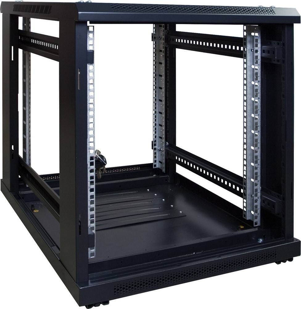 Danicom - 12 HE, kleiner Serverschrank, mit Glastür (BxTxH) 600 x 600 x 720 mm