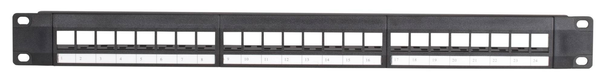 Danicom - Patchpanel 19" UTP Keystone-panel - 24 Ports Unbestückt