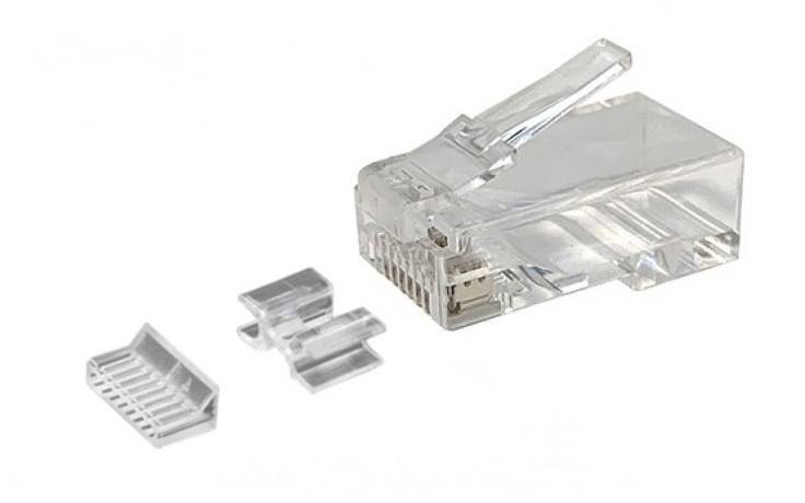 Danicom - CAT6a Stecker RJ45 geschirmt mit Hilfsstück - für Flexibel - 10 Stück