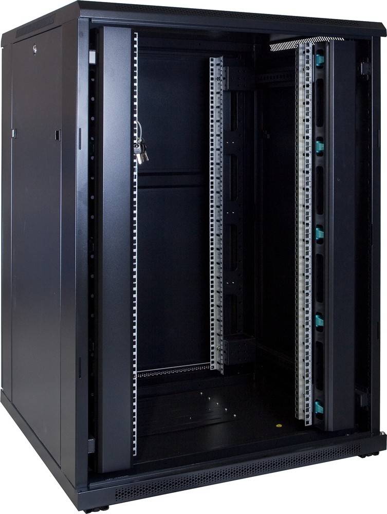 Danicom - 22 HE 19” Serverschrank, mit Glastür (BxTxH) 800 x 800 x 1200mm