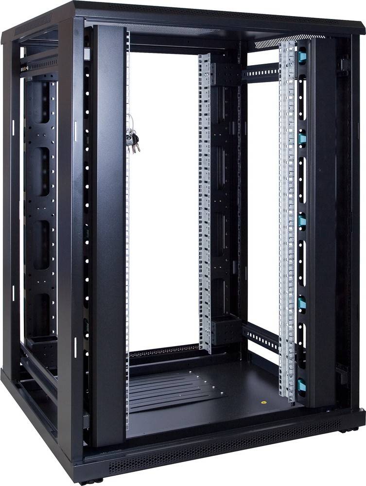 Danicom - 22 HE 19” Serverschrank, mit Glastür (BxTxH) 800 x 800 x 1200mm