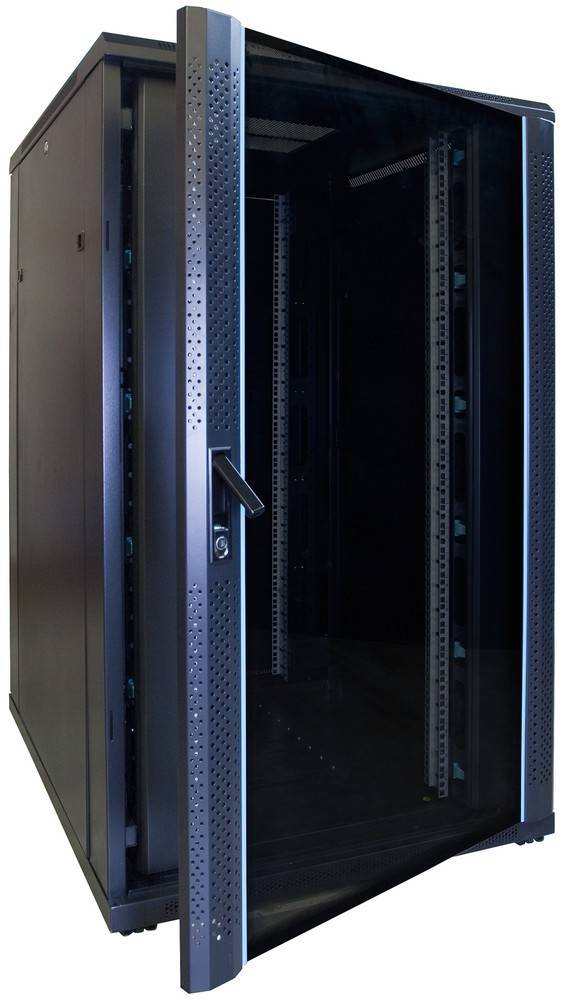 Danicom - 27 HE 19” Serverschrank, mit Glastür (BxTxH) 800 x 1000 x 1400mm