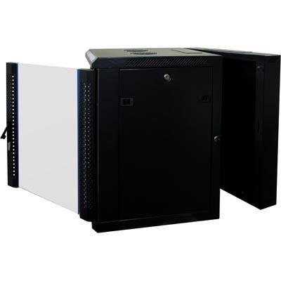 Danicom - 12 HE Serverschrank, wendbares Wandgehäuse mit Glastür, Weiß (BxTxH) 600 x 600 x 635mm