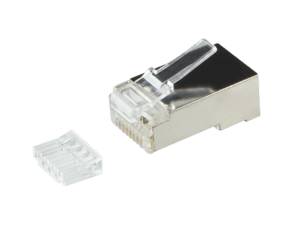 Danicom - CAT6a Stecker RJ45 geschrimt mit Hilfstück - für flexible Kabel -10 Stück