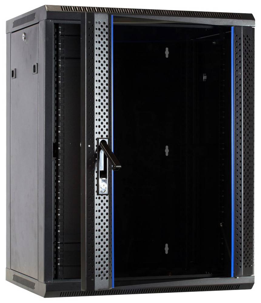 Danicom - 15 HE Serverschrank, Wandgehäuse mit Glastür (BxTxH) 600 x 600 x 770mm