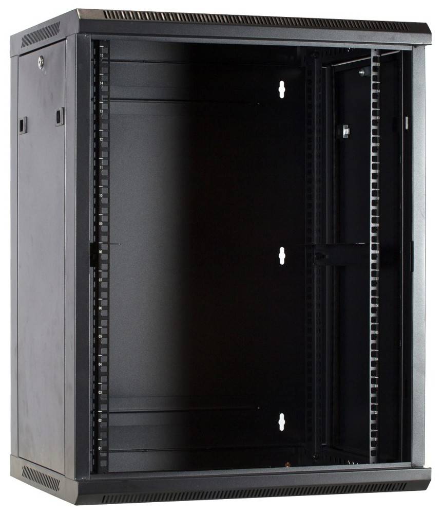 Danicom - 15 HE Serverschrank, Wandgehäuse mit Glastür (BxTxH) 600 x 600 x 770mm
