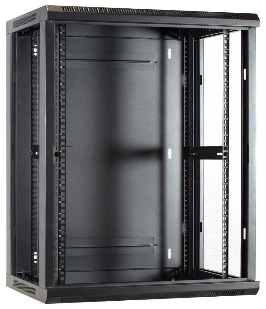 Danicom - 15 HE Serverschrank, Wandgehäuse mit Glastür (BxTxH) 600 x 600 x 770mm