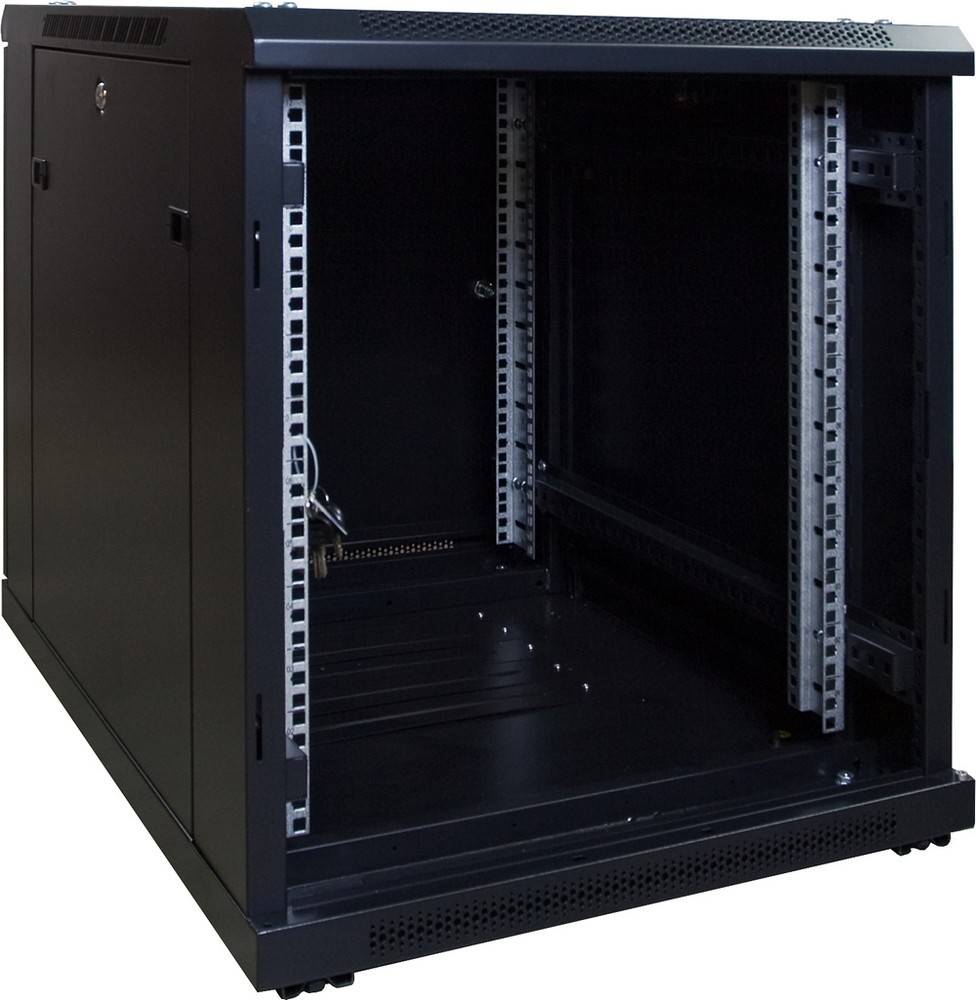 Danicom - 12 HE, kleiner Serverschrank, mit Glastür (BxTxH) 600 x 800 x 720 mm