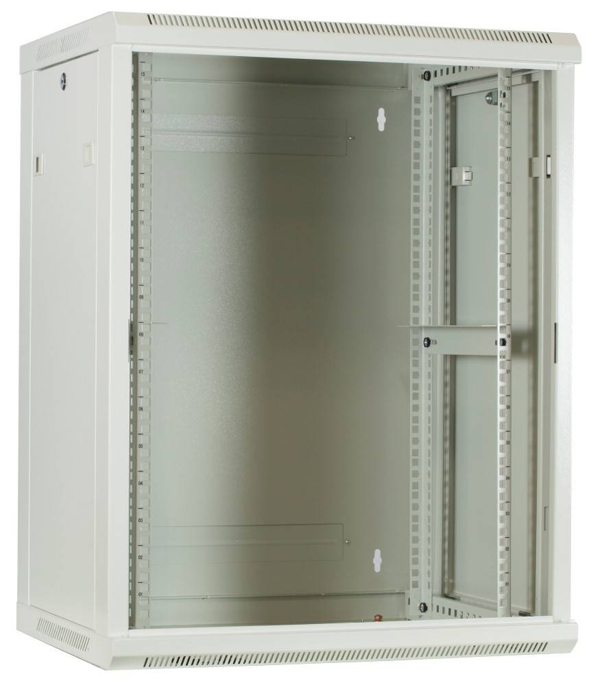 Danicom - 15 HE Serverschrank, Wandgehäuse, mit Glastür, Weiß, (BxTxH) 600 x 450 x 770mm