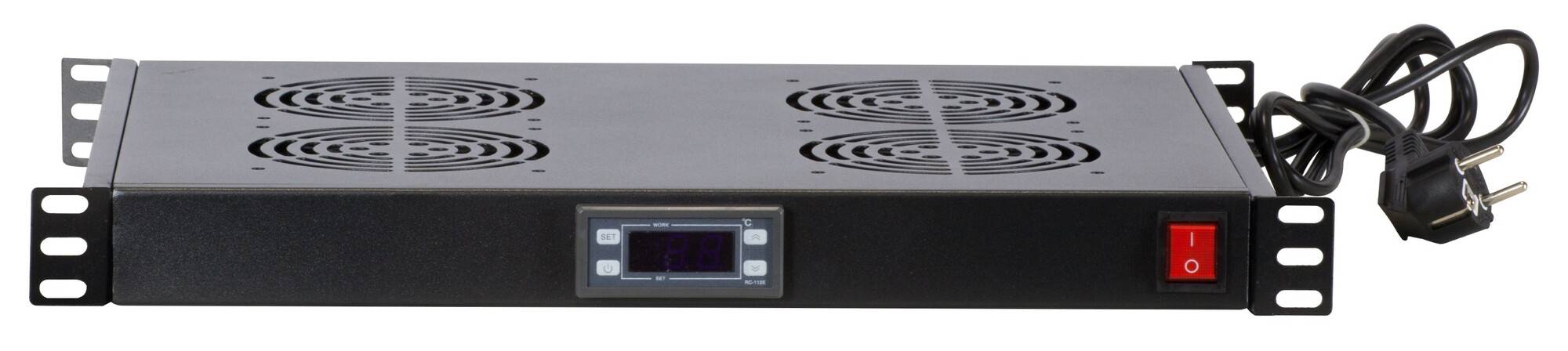 Danicom - 19” Lüftereinheit – mit 4 Ventilatoren Inkl. Thermostat