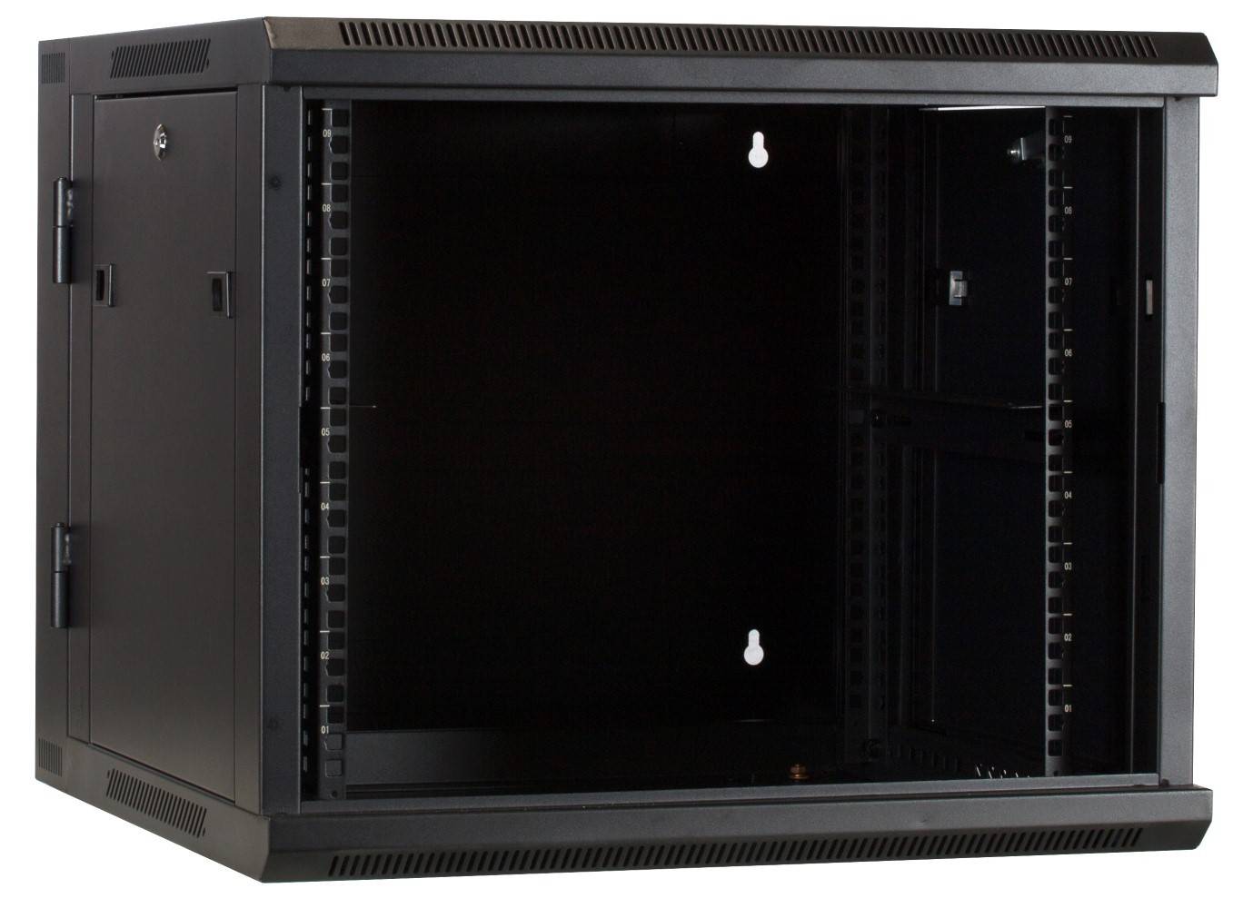 Danicom - 9 HE Serverschrank, wendbares Wandgehäuse mit Glastür (BxTxH) 600 x 600 x 501mm