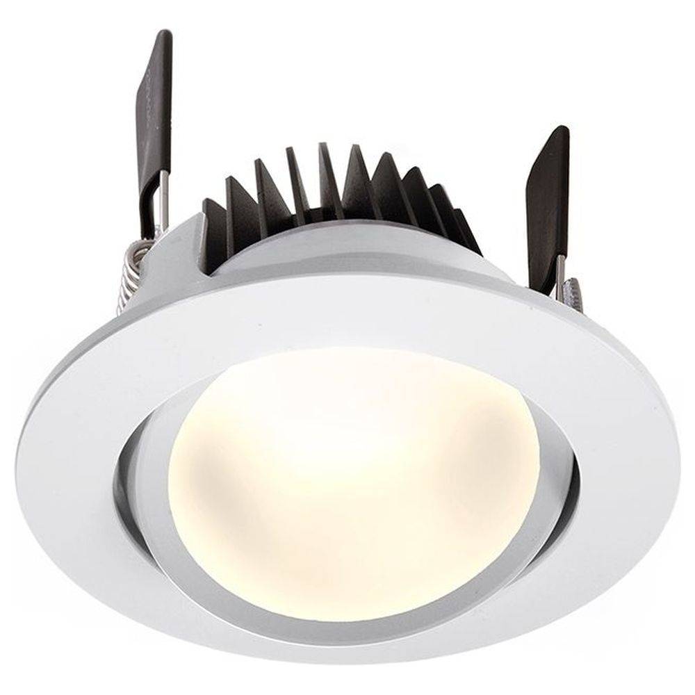 Schwenkbare LED Deckeneinbauleuchte COB 68 aus Aluminium mit verstellbarer Farbtemperatur, in weiß
