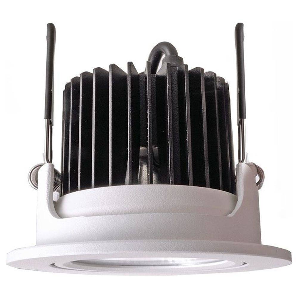 Schwenkbare LED Deckeneinbauleuchte COB 68 aus Aluminium mit verstellbarer Farbtemperatur, in weiß