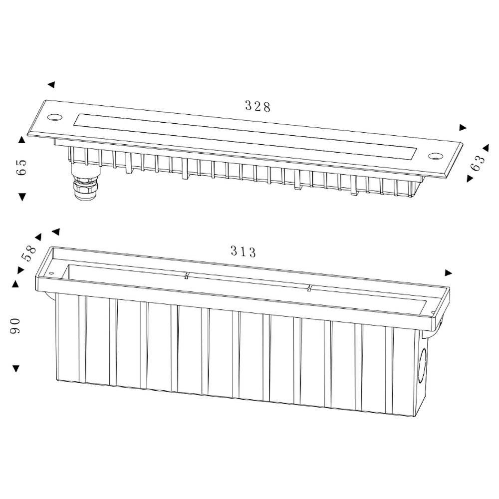 LED Bodeneinbaustrahler Line in Silber 10W 3000K IP67