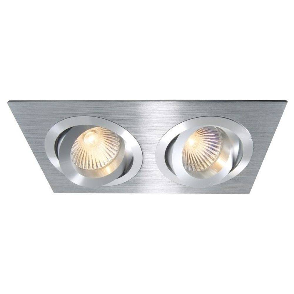 Deckeneinbauring in Silber 2-flammig