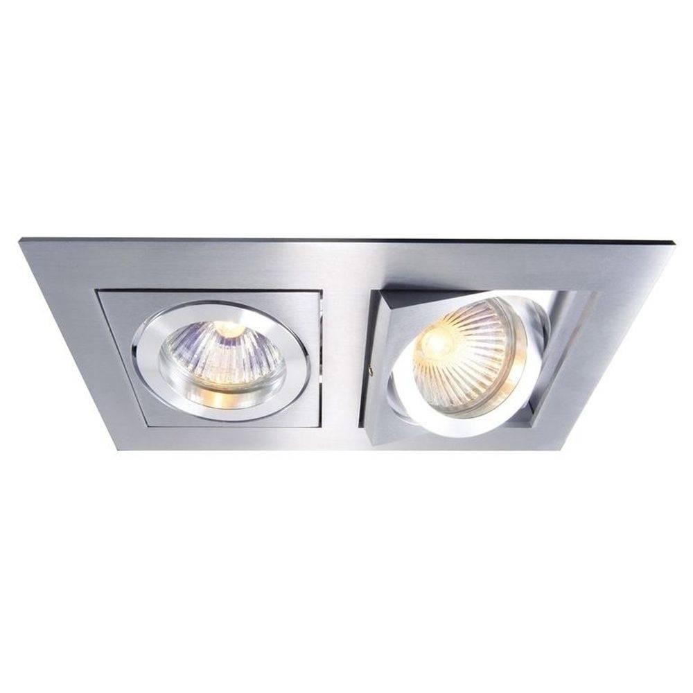 Deckeneinbauleuchte Kardan in Silber 12V GU5,3 2-flammig