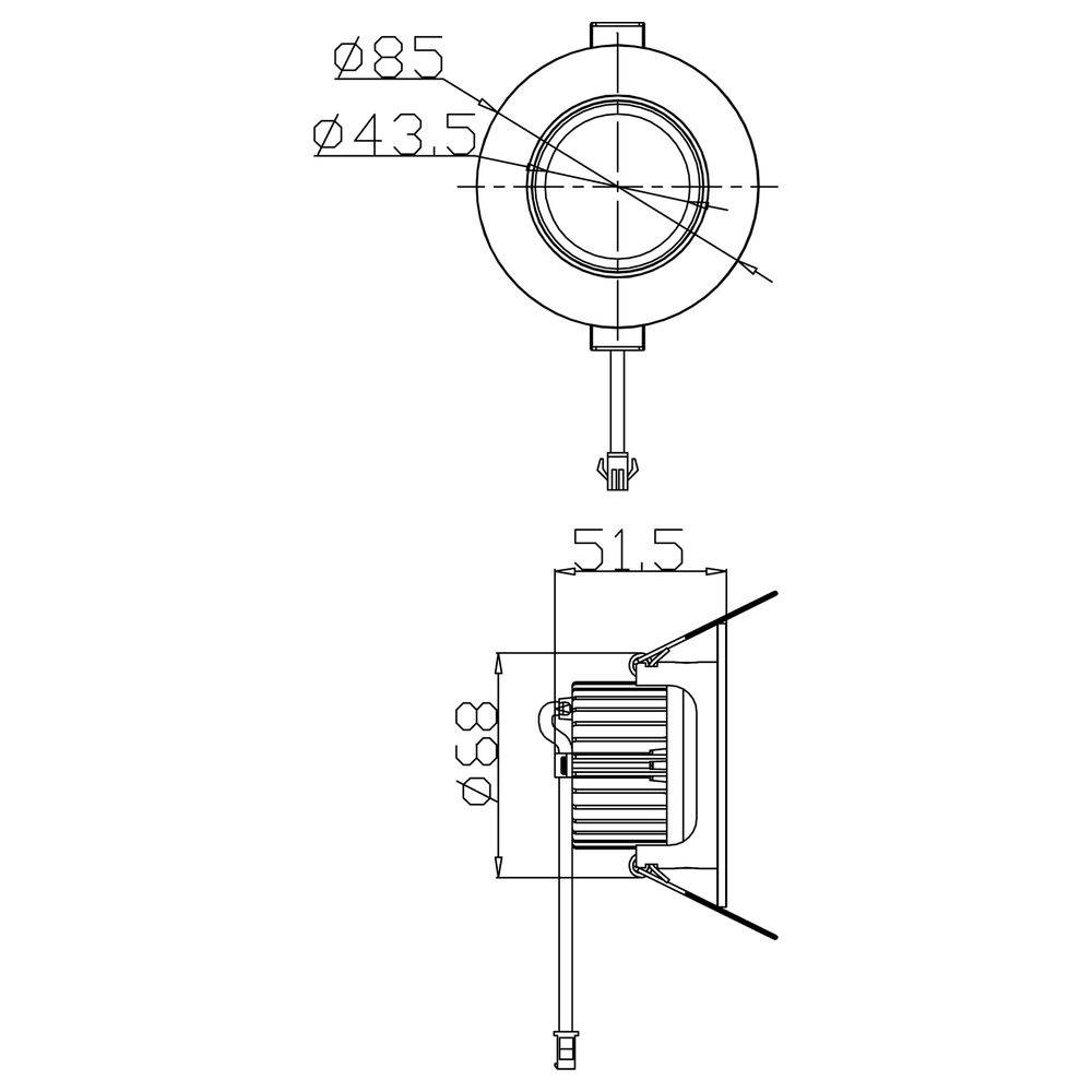 LED Deckeneinbauleuchte COB68 in Weiß 8,5W 24V Rund 4000K