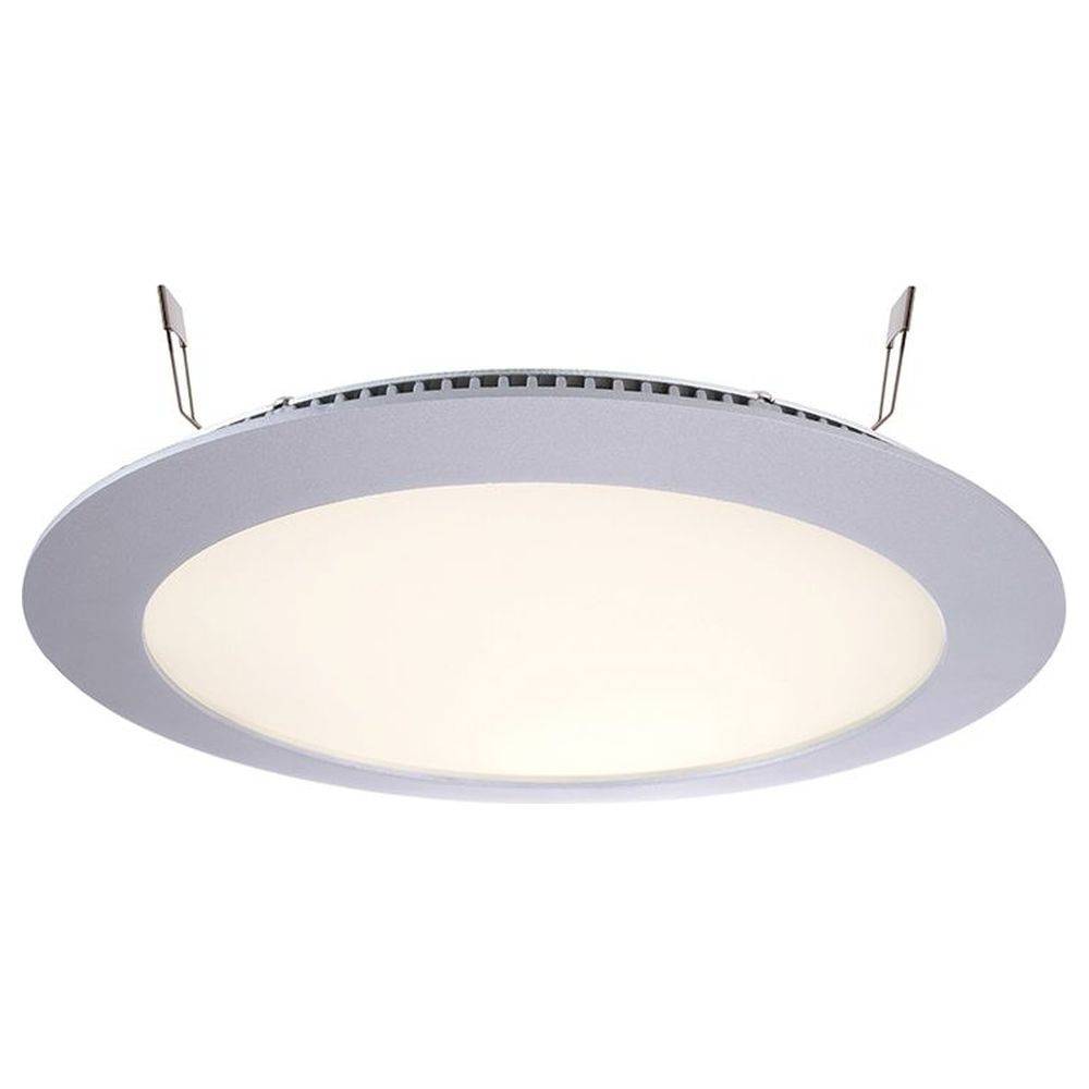 Schlichte LED Deckeneinbauleuchte Ø235mm silber 2700K warmweiß