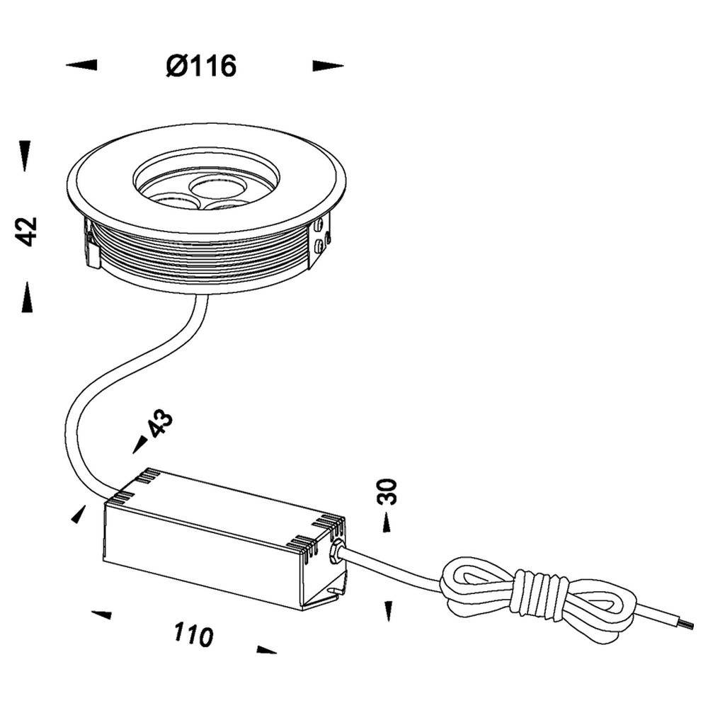 LED Bodeneinbauleuchte Flat II in Silber 5W 3000K IP67