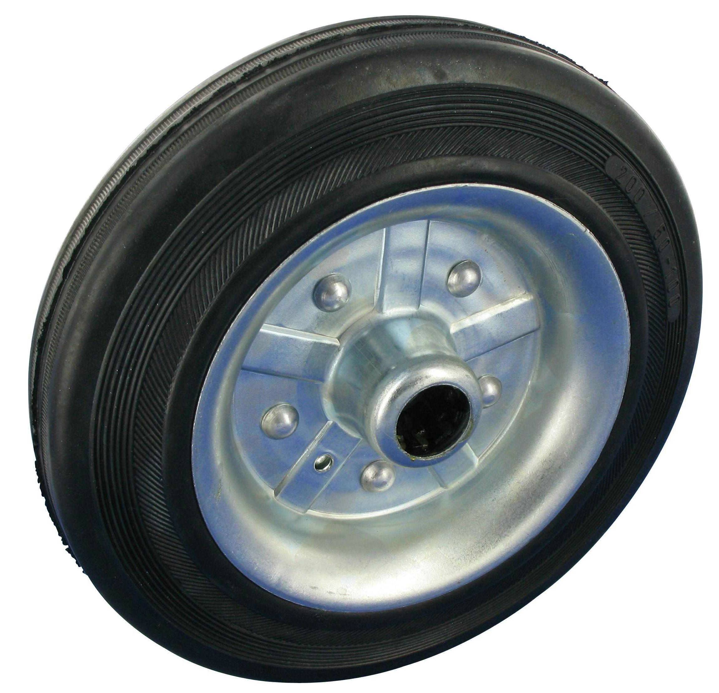 Lenkrolle ohne Feststeller Rad Vollgummi Ø160x40 mit Rollenlager & Rückenloch Bauhöhe 185mm Tragfähigkeit 135 kg