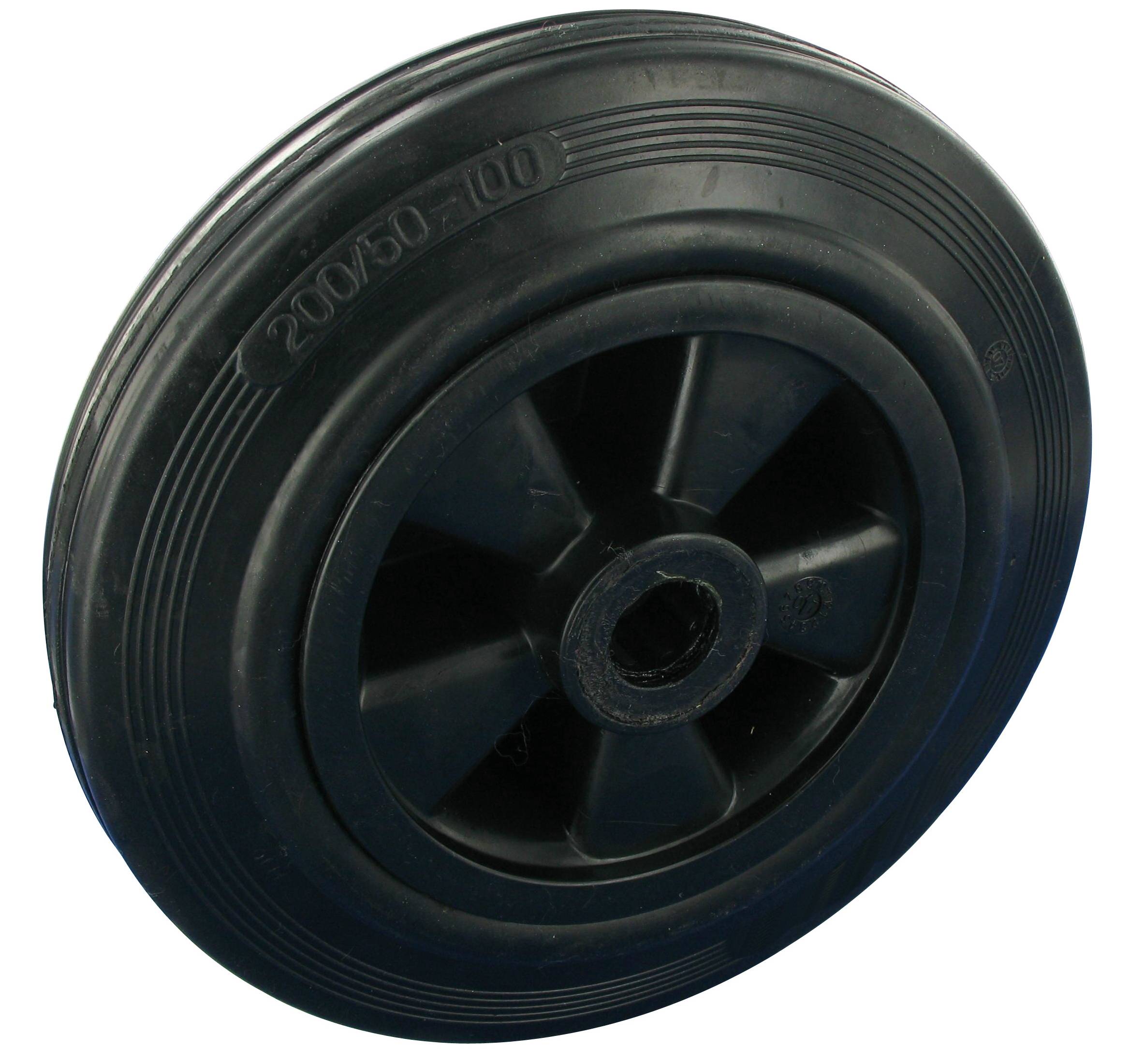 Lenkrolle ohne Feststeller Rad Vollgummi Ø80x25 mit Rollenlager & Rückenloch Bauhöhe 99mm Tragfähigkeit 50 kg