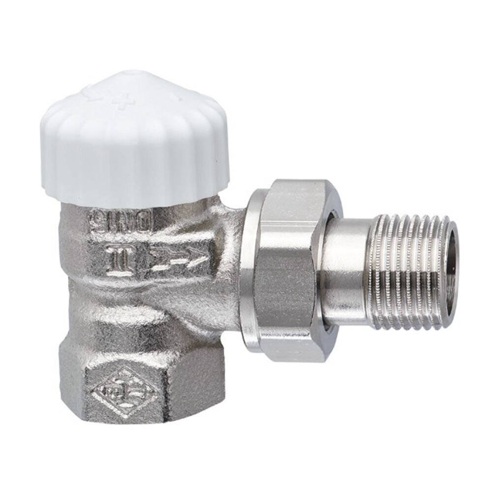 IMI Heimeier Thermostat-Ventilunterteil V-exact II, Eckform DN 10, vernickelt