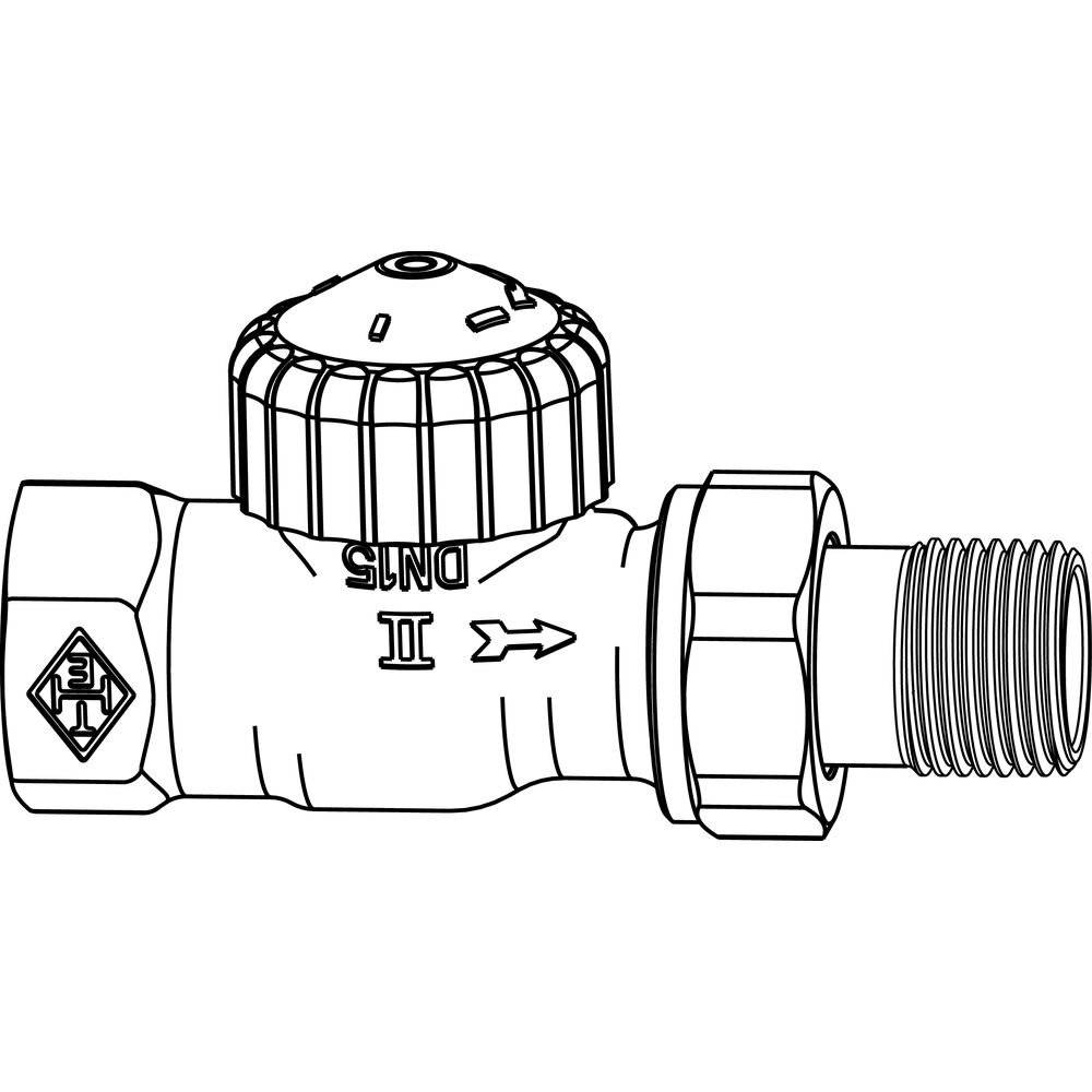 IMI Heimeier Thermostat-Ventilunterteil V-exact II, Durchgangsform DN 10, vernickelt