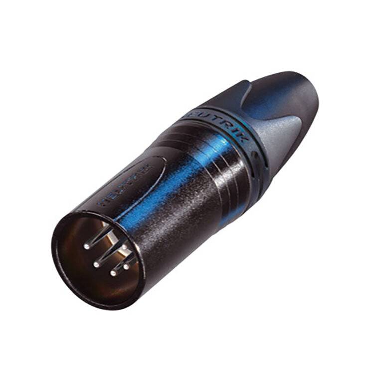 5-poliger XLR-Kabelstecker, versilberte Kontakte, schwarz verchromt
