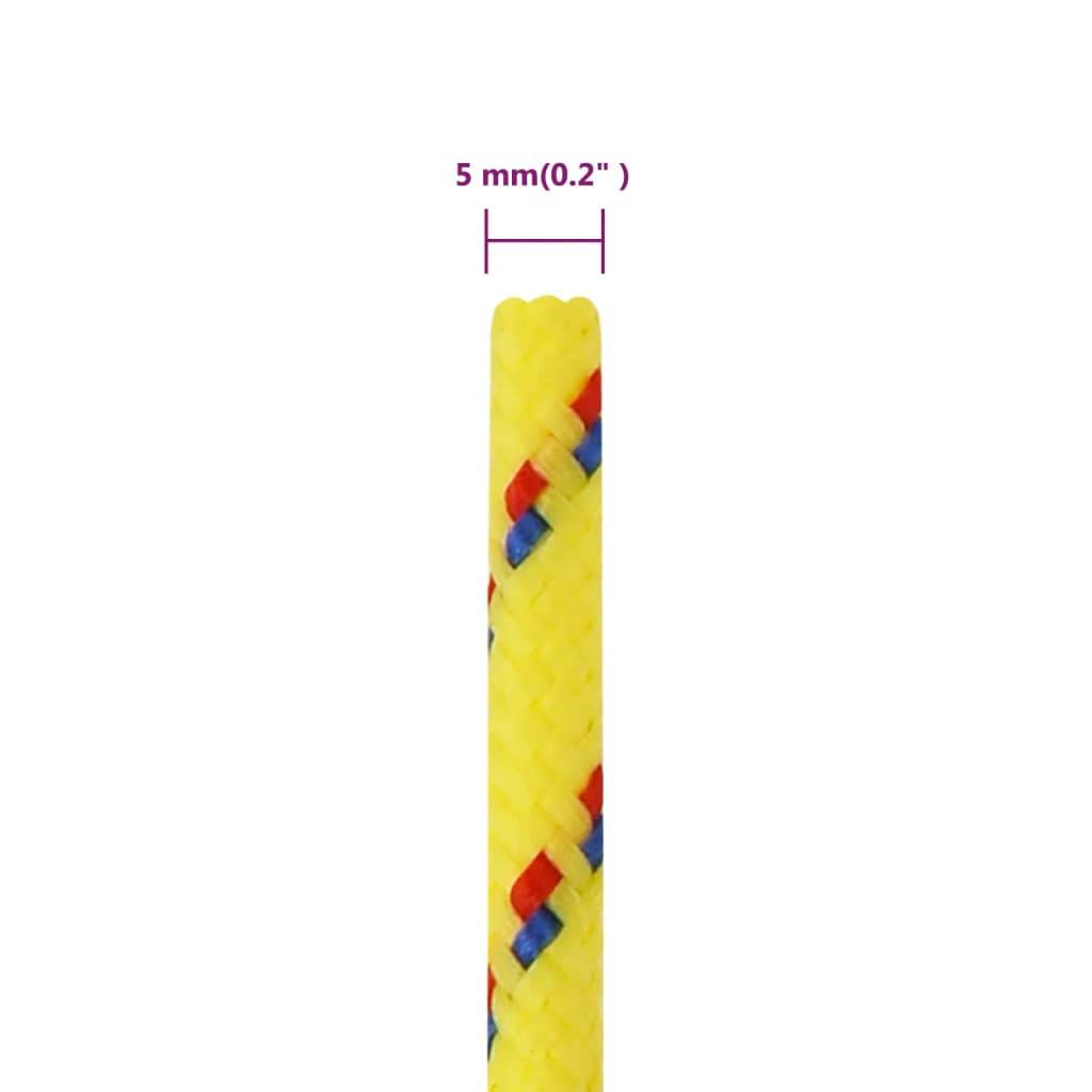 vidaXL Bootsseil Gelb 5 mm 250 m Polypropylen