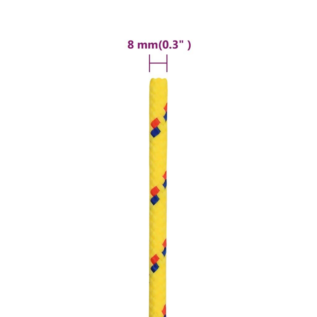 vidaXL Bootsseil Gelb 8 mm 25 m Polypropylen