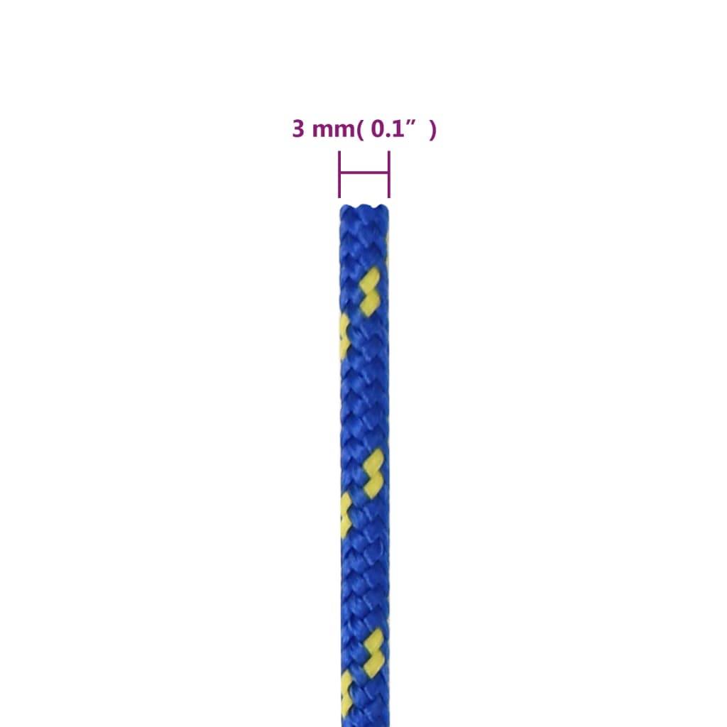 vidaXL Bootsseil Blau 3 mm 100 m Polypropylen