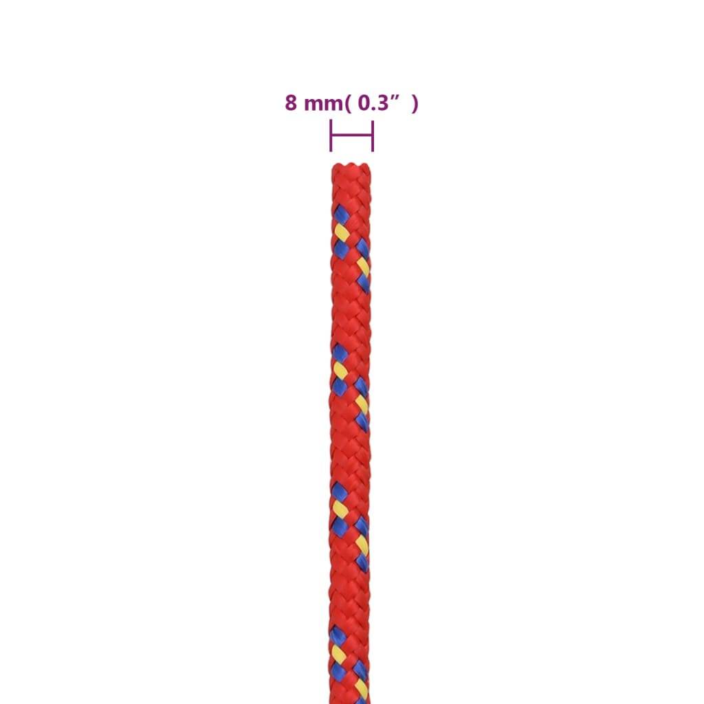 vidaXL Bootsseil Rot 8 mm 50 m Polypropylen