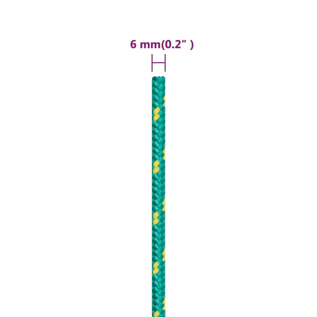 vidaXL Bootsseil Grün 6 mm 25 m Polypropylen