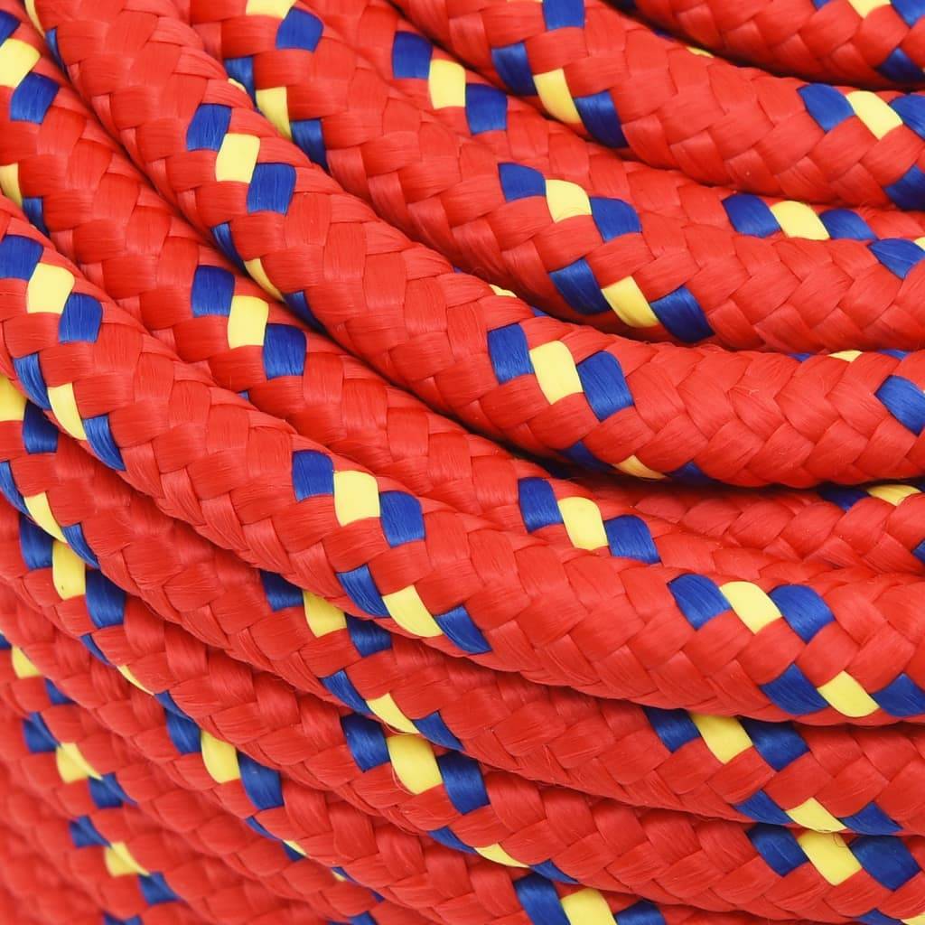 vidaXL Bootsseil Rot 14 mm 25 m Polypropylen