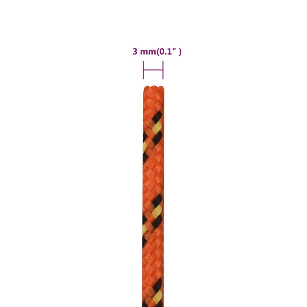 vidaXL Bootsseil Orange 3 mm 50 m Polypropylen