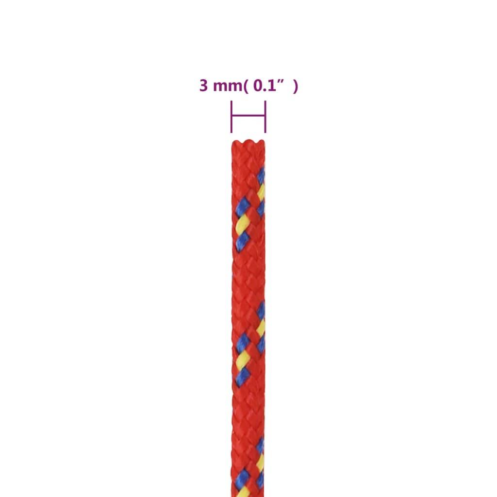 vidaXL Bootsseil Rot 3 mm 500 m Polypropylen