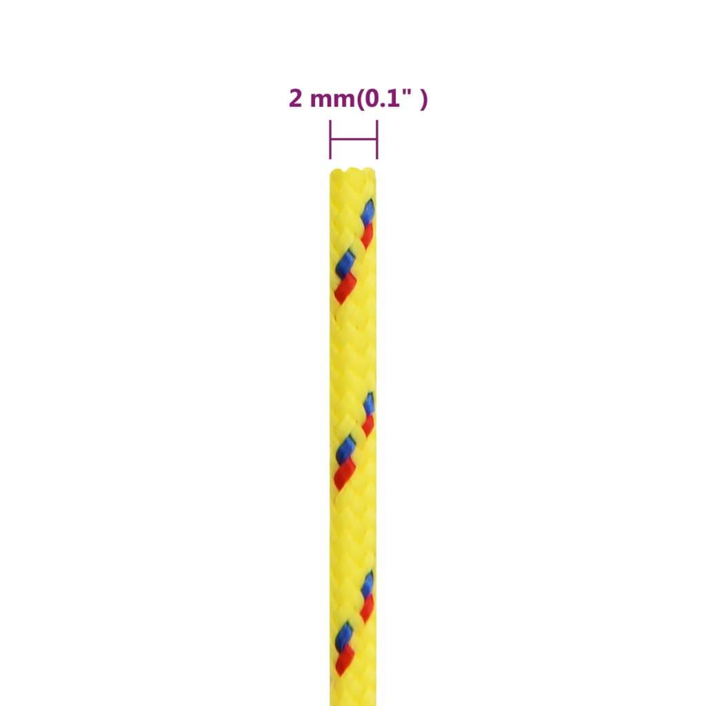 vidaXL Bootsseil Gelb 2 mm 250 m Polypropylen