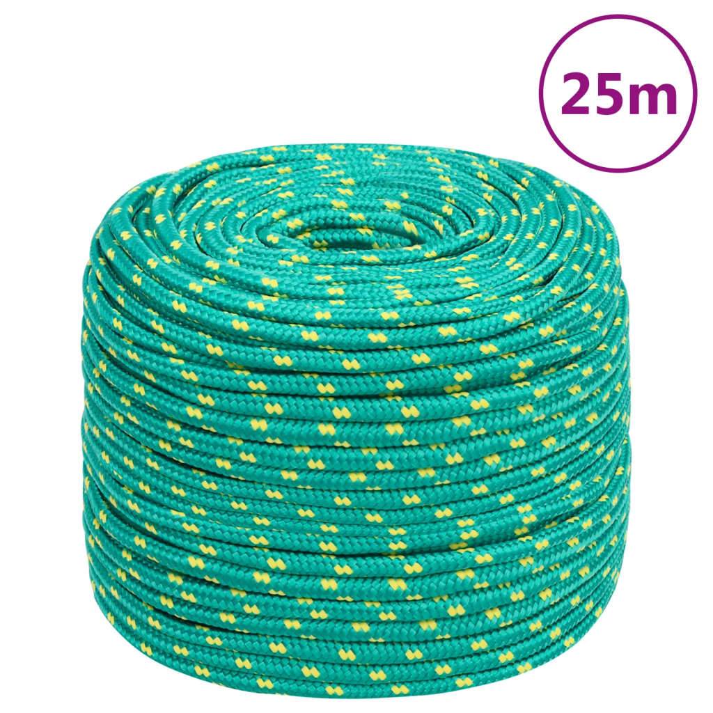 vidaXL Bootsseil Grün 8 mm 25 m Polypropylen
