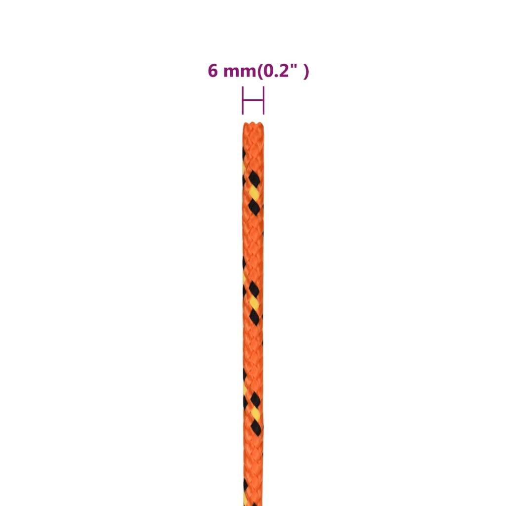 vidaXL Bootsseil Orange 6 mm 25 m Polypropylen