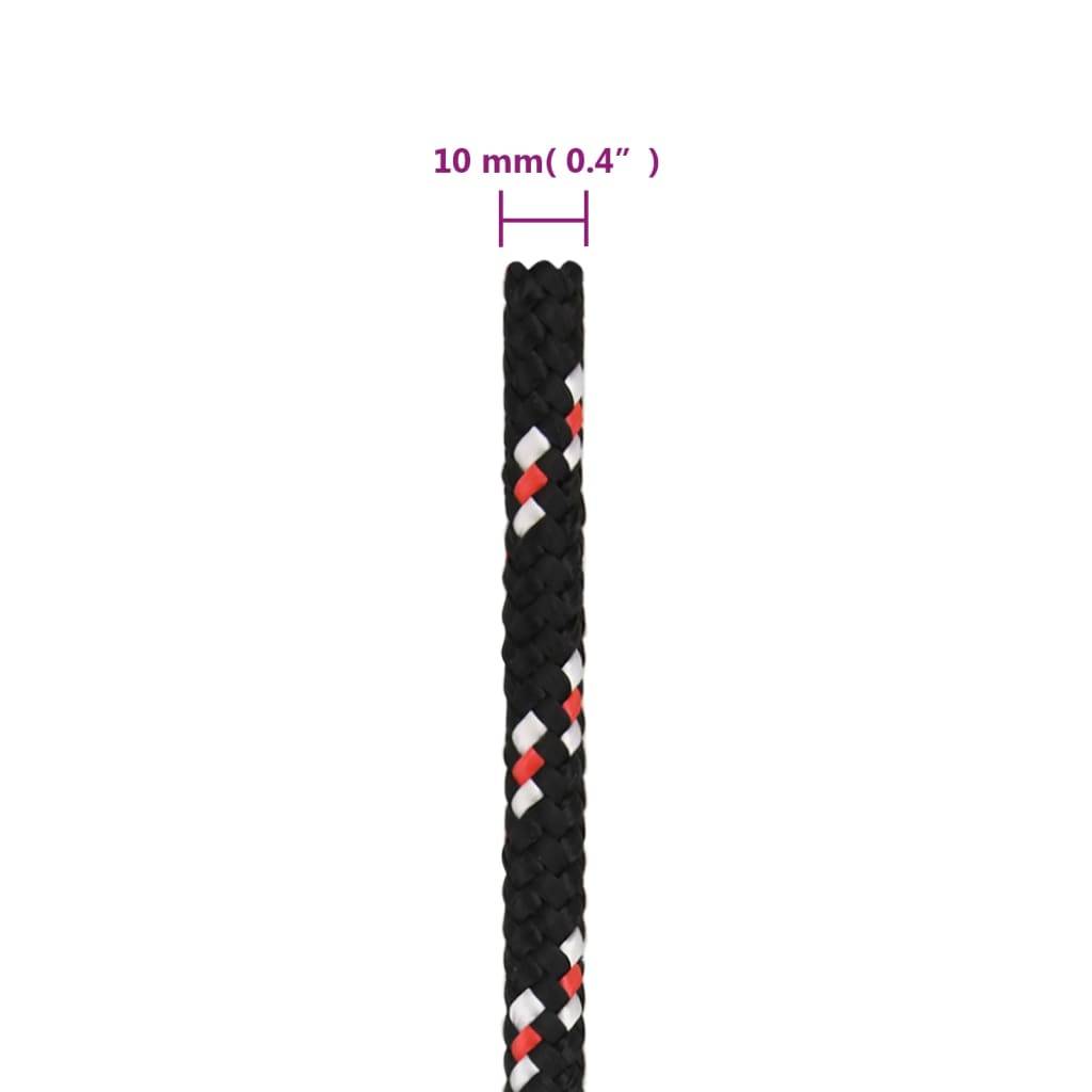 vidaXL Bootsseil Schwarz 10 mm 100 m Polypropylen