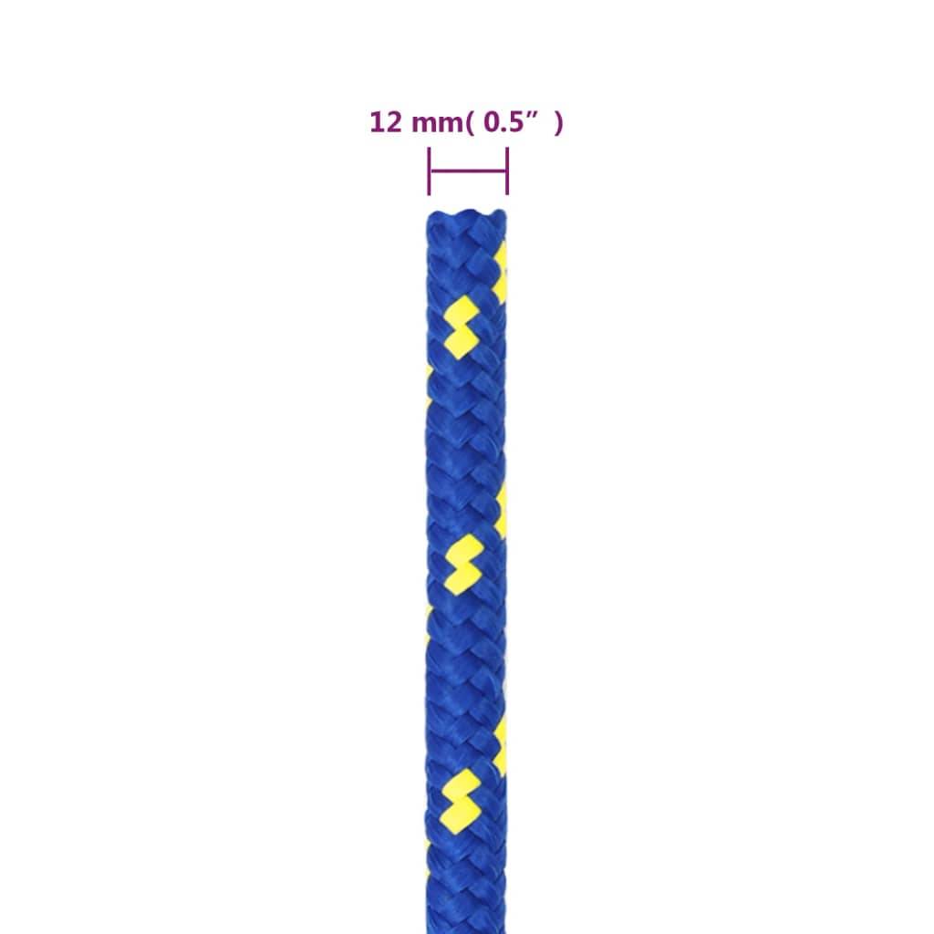 vidaXL Bootsseil Blau 12 mm 100 m Polypropylen