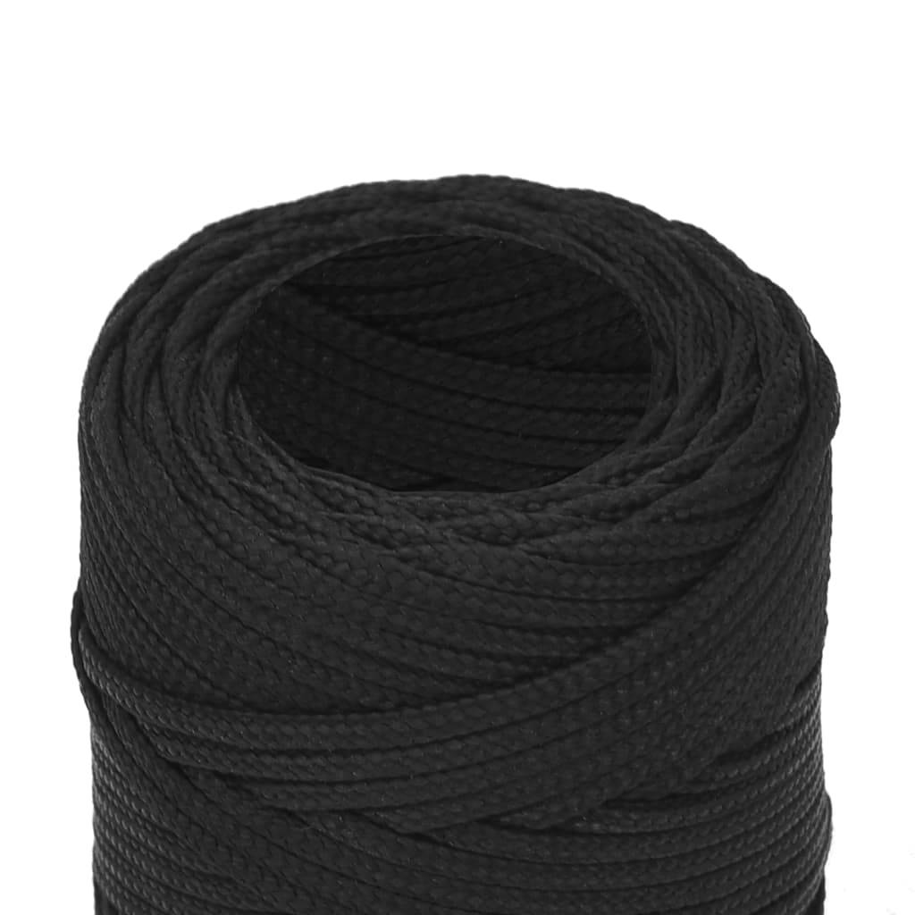 vidaXL Bootsseil Schwarz 2 mm 50 m Polypropylen