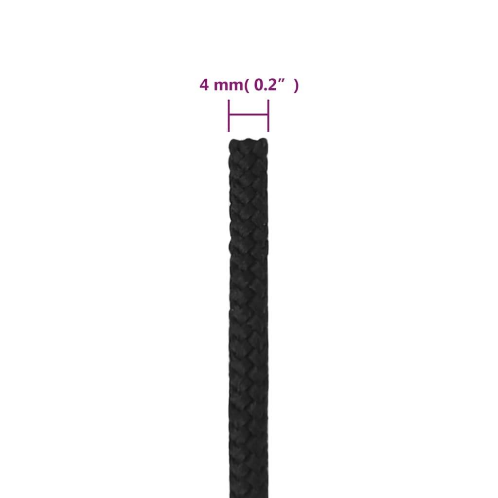 vidaXL Bootsseil Schwarz 4 mm 500 m Polypropylen