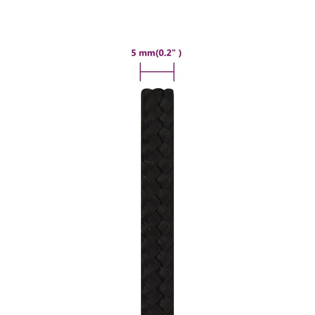vidaXL Arbeitsseil Schwarz 5 mm 500 m Polyester
