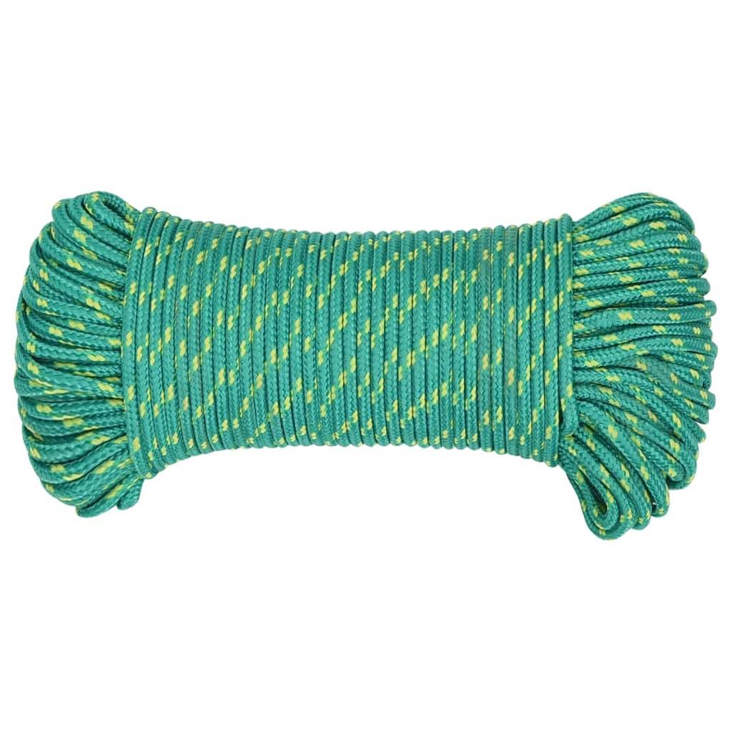 vidaXL Bootsseil Grün 4 mm 100 m Polypropylen