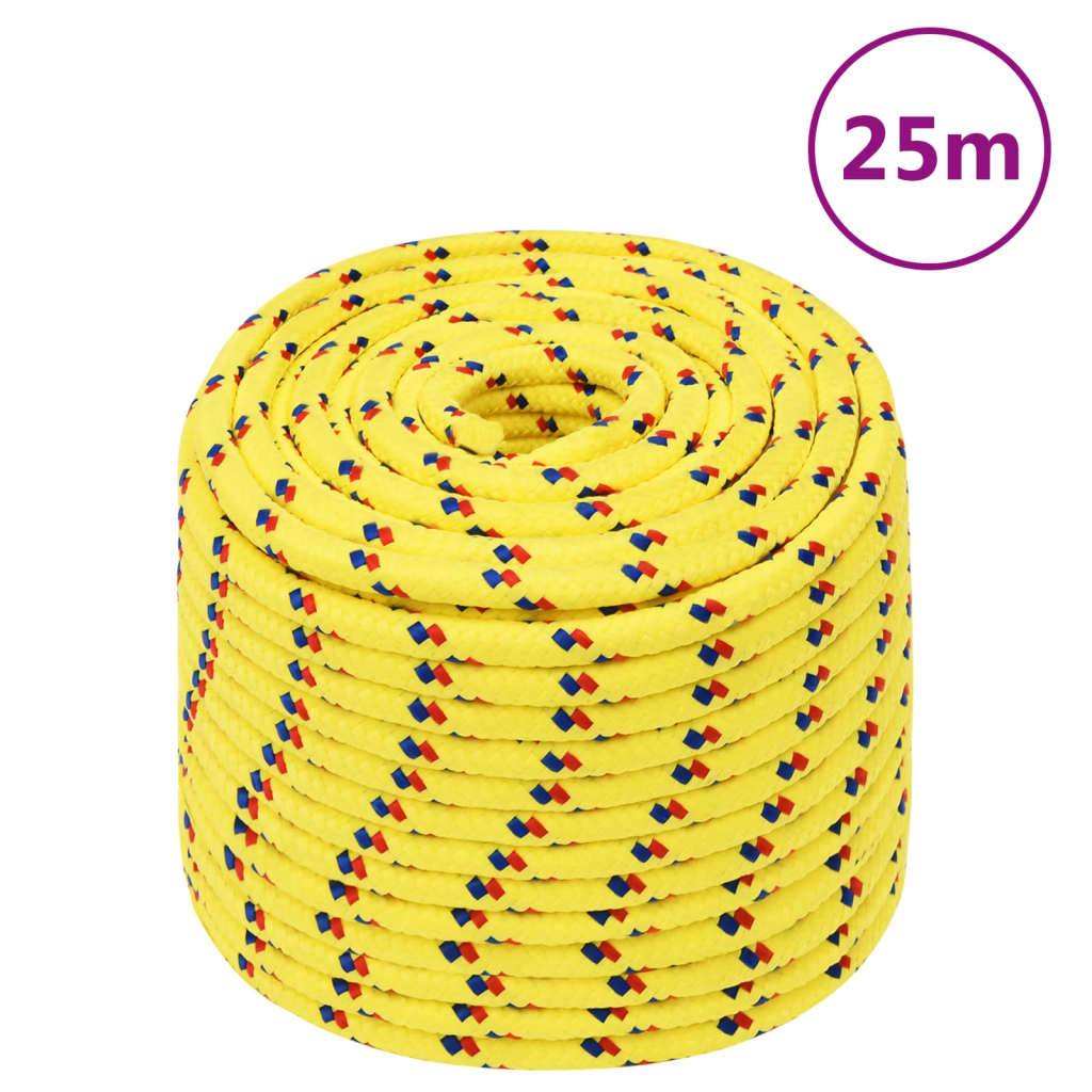 vidaXL Bootsseil Gelb 14 mm 25 m Polypropylen