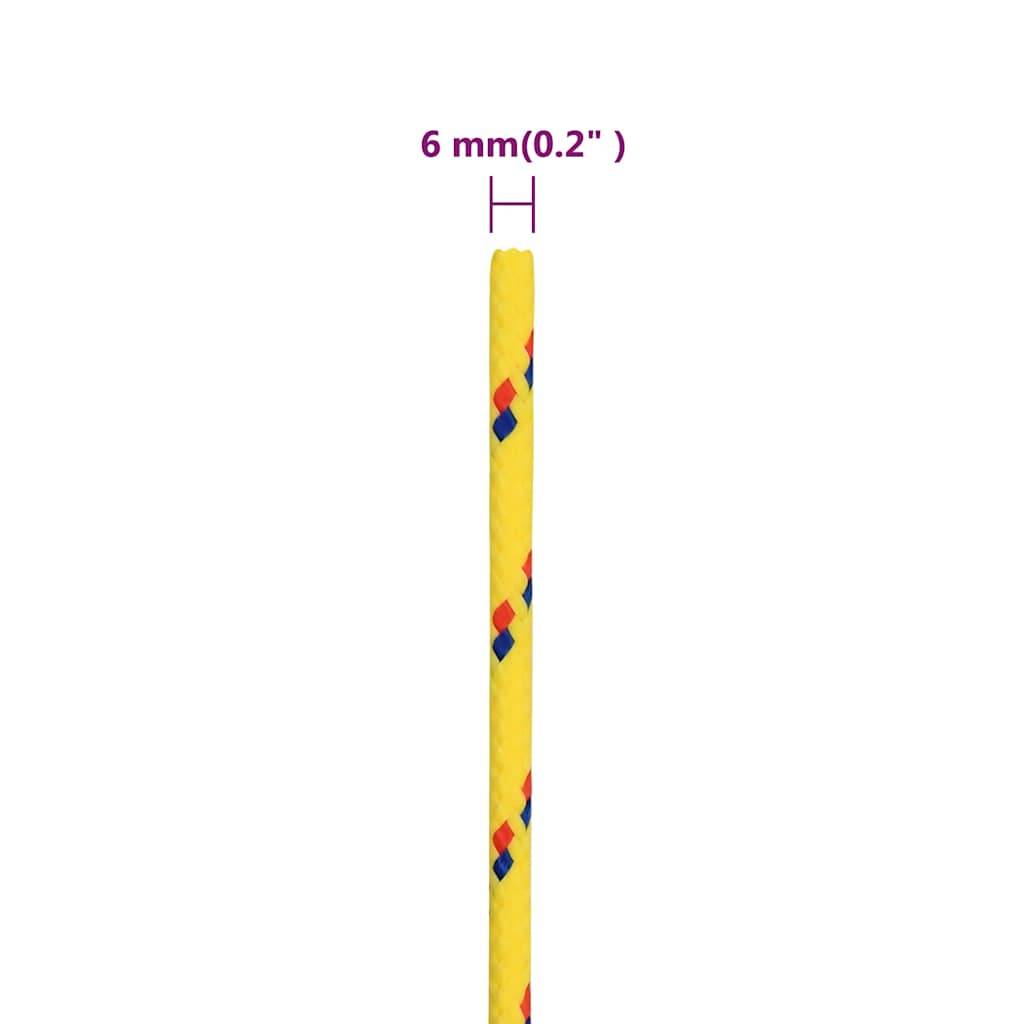 vidaXL Bootsseil Gelb 6 mm 50 m Polypropylen
